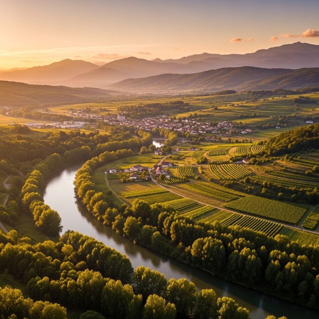 Vue sereine d'une table en bois avec des légumes frais colorés, des céréales complètes et des herbes aromatiques disposés avec soin dans une lumière naturelle douce et chaude